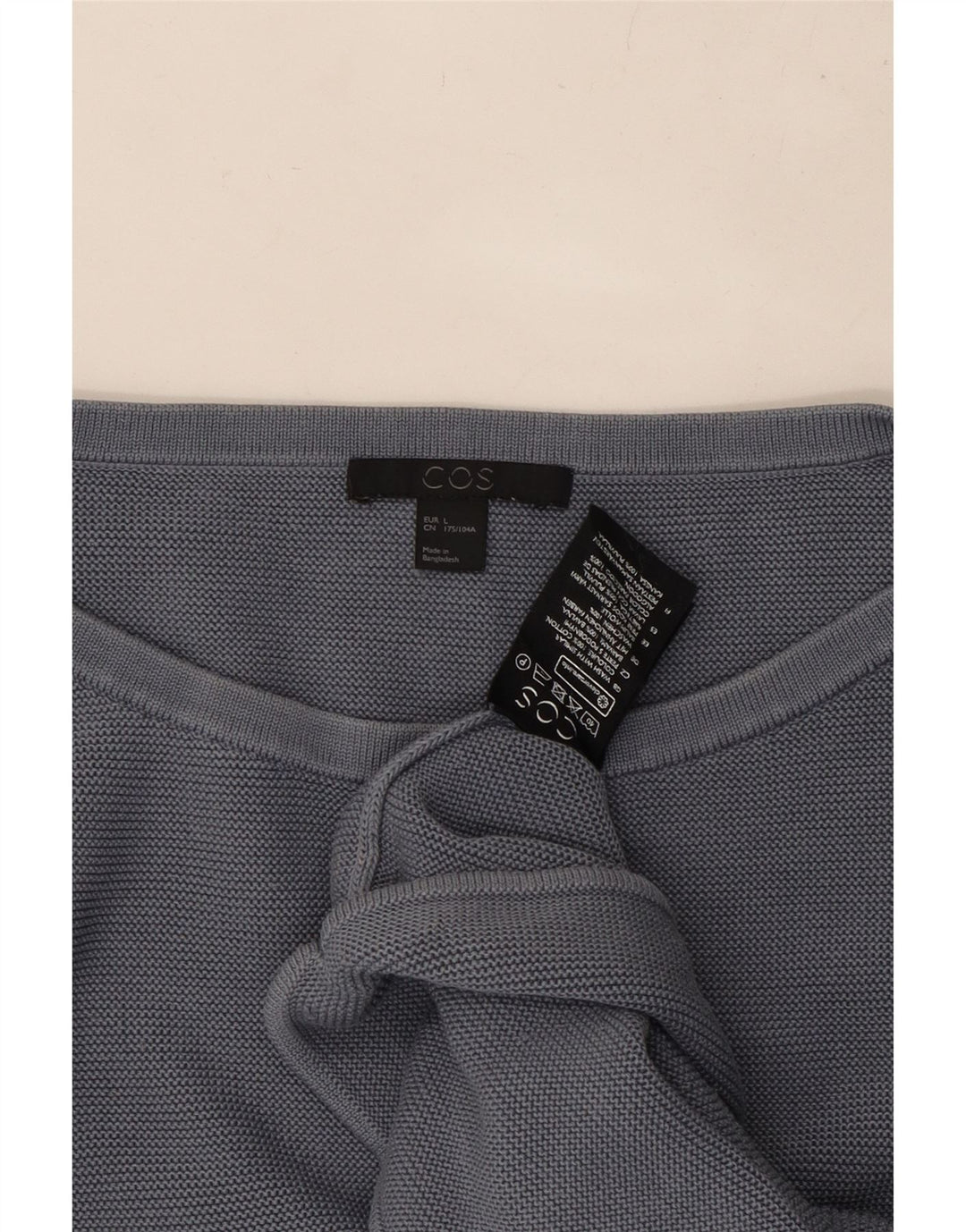 COS Womens Oversized 3/4 Sleeve Boat Neck Jumper Sweater UK 16 Large Grey