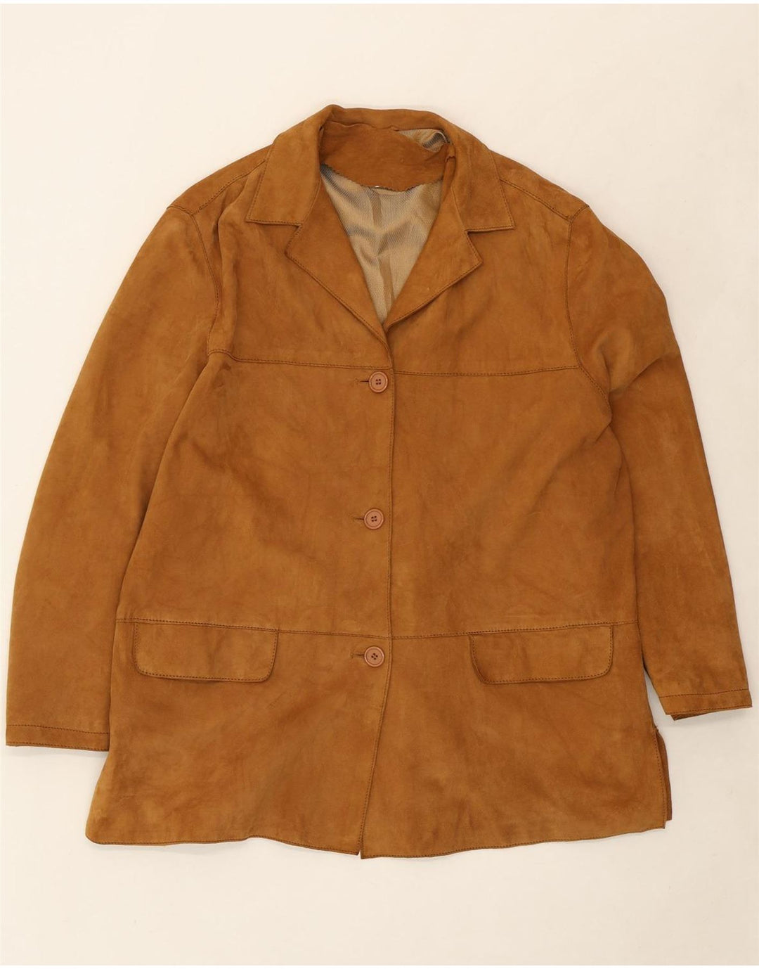 CONBIPEL Womens Suede Jacket IT 48 XL Beige Leather Vintage Conbipel and Second-Hand Conbipel from Messina Hembry 