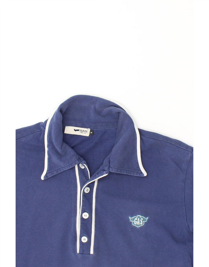 GAS Mens Polo Shirt Small Navy Blue Cotton Vintage Gas and Second-Hand Gas from Messina Hembry 
