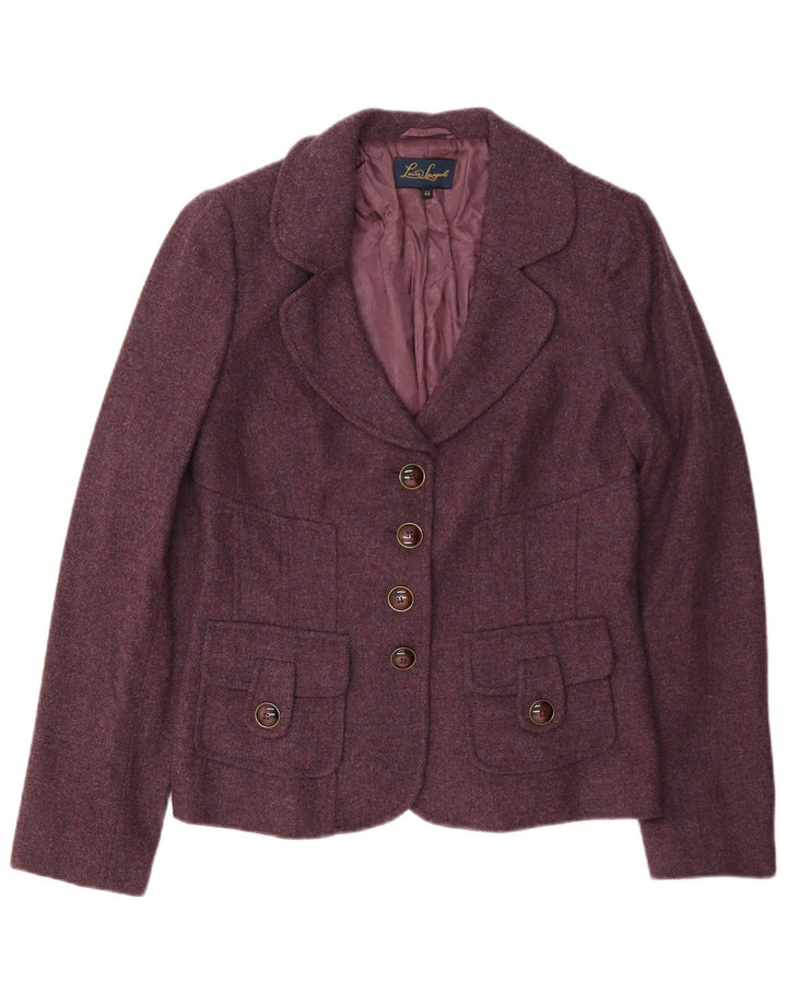Luisa Spagnoli Womens 4 Button Blazer Jacket IT 44 Medium Burgundy Wool