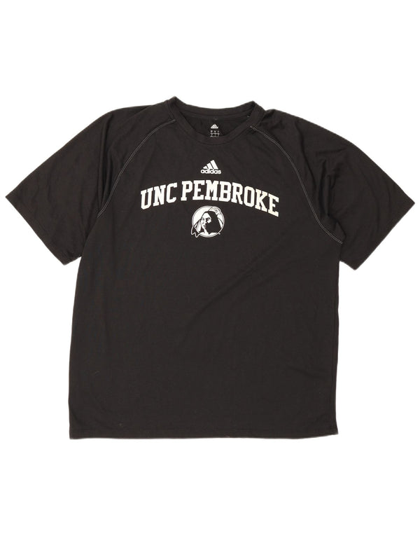 Adidas Mens UNC Pembroke Graphic T-Shirt Top Large Black Polyester