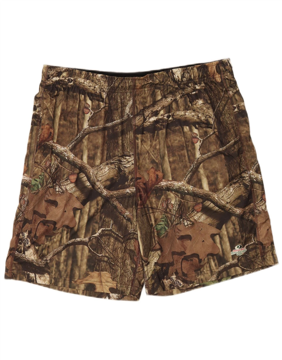 Russell Athletic Mens Mossy Oak Sport Shorts Large Brown Polyester