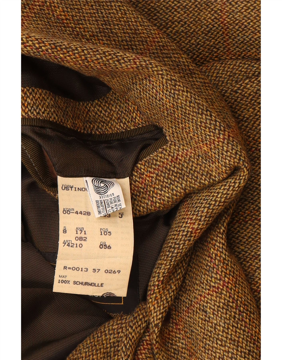 HUGO BOSS Mens 2 Button Blazer Jacket EU 56 3XL Brown Check New Wool