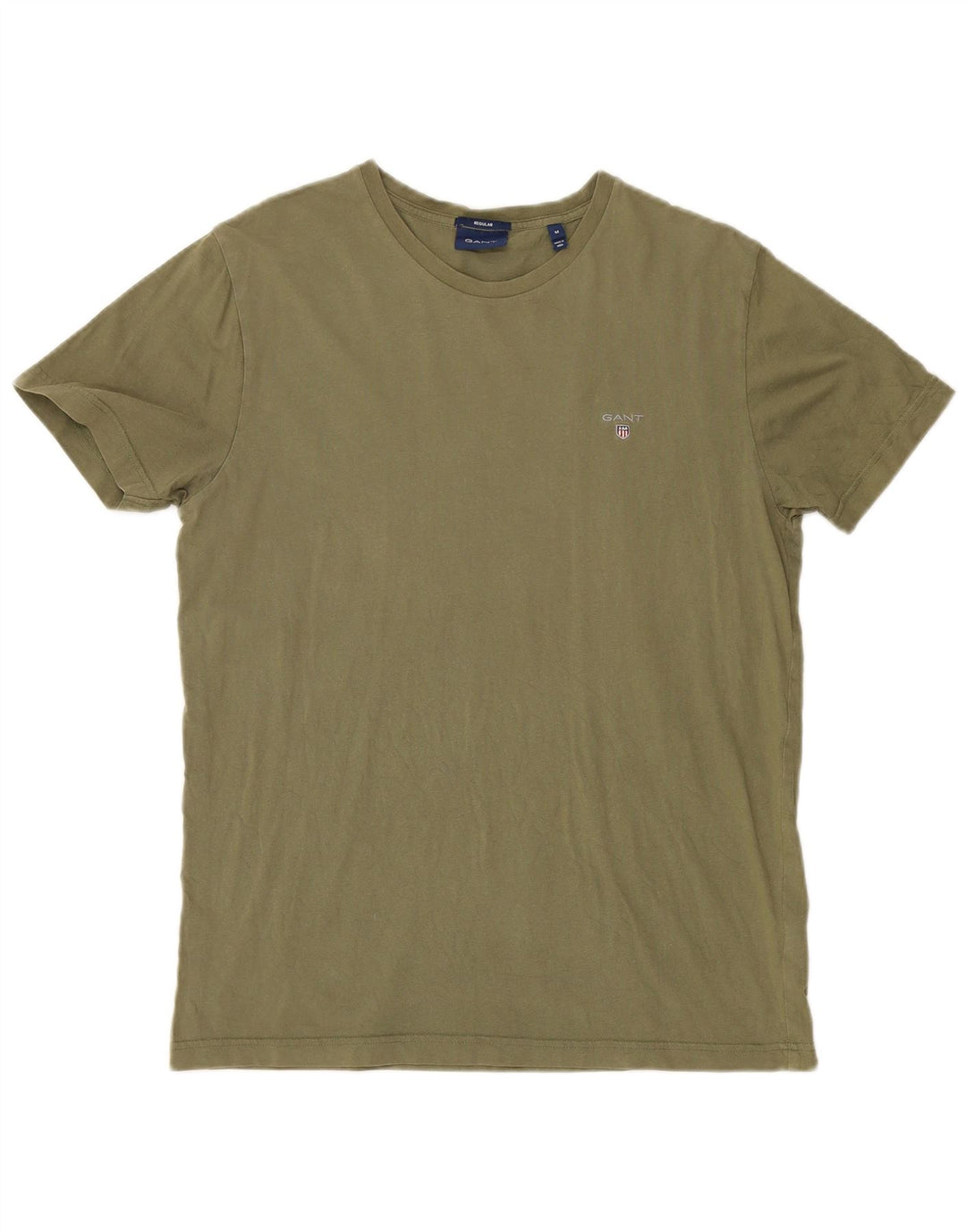 Gant Mens Regular T-Shirt Top Medium Khaki Cotton