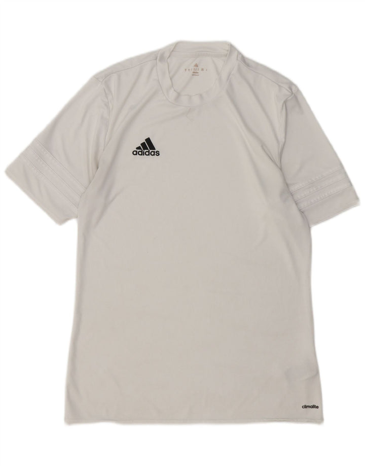 ADIDAS Mens Climalite T-Shirt Top Medium White Polyester