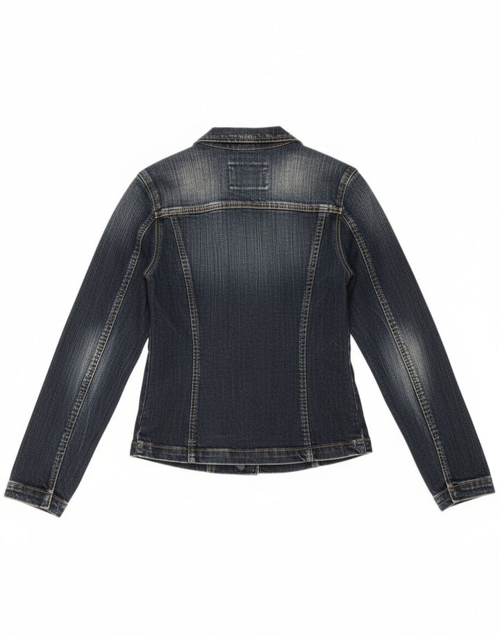 Vitamina Womens 1 Button Denim Blazer Jacket UK 14 Medium Blue Cotton