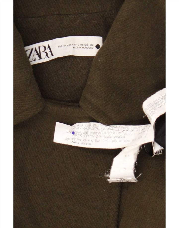 Zara Womens Cape Jacket UK 14 Medium Khaki Polyester