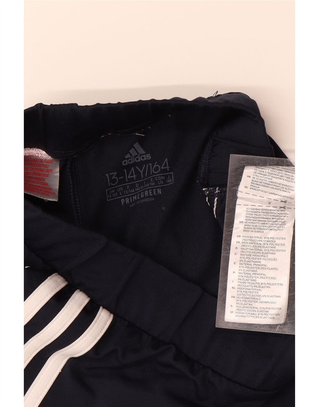 ADIDAS Girls Aeroready Leggings 13-14 Years  Navy Blue Polyester