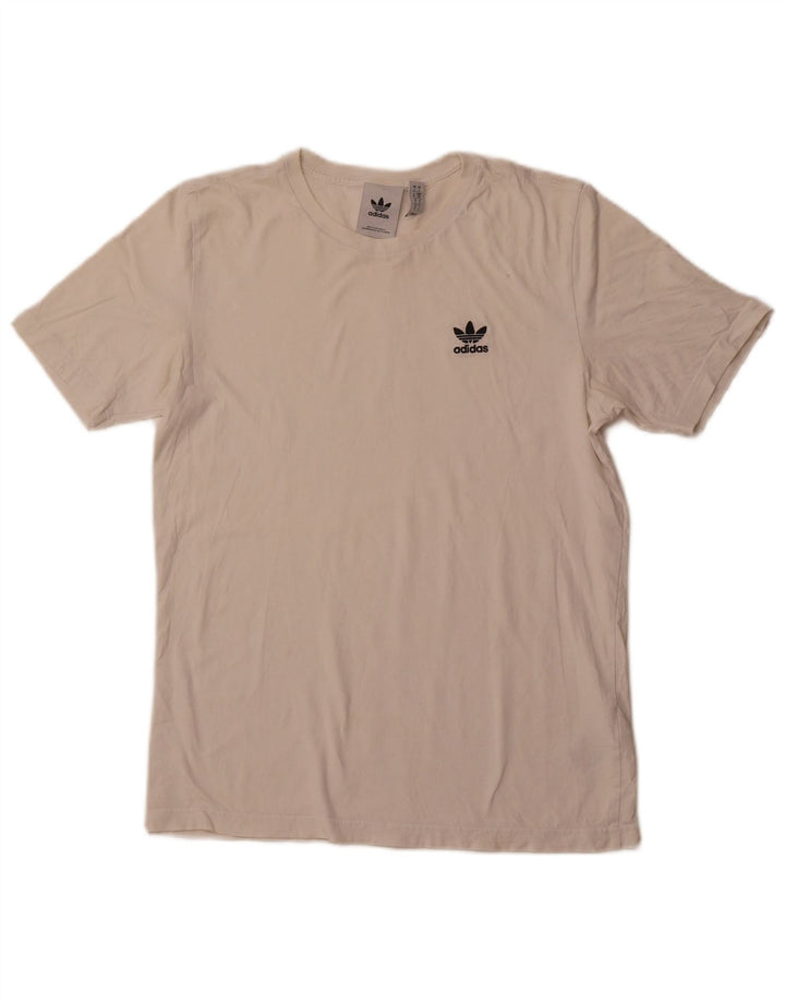 ADIDAS Mens T-Shirt Top Small Off White Cotton