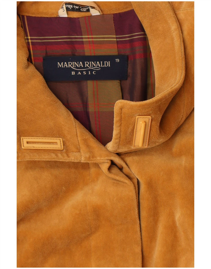 Marina Rinaldi Womens Oversized Velvet Overcoat Size 19 Small Beige
