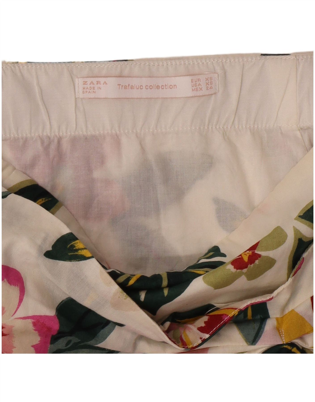 Zara Womens Mini Skirt XS W24 Off White Floral