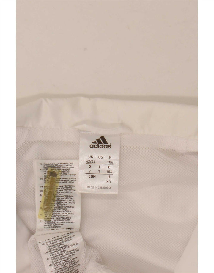 Adidas Mens Tracksuit Top Jacket UK 42/44 Large White Colourblock Polyester