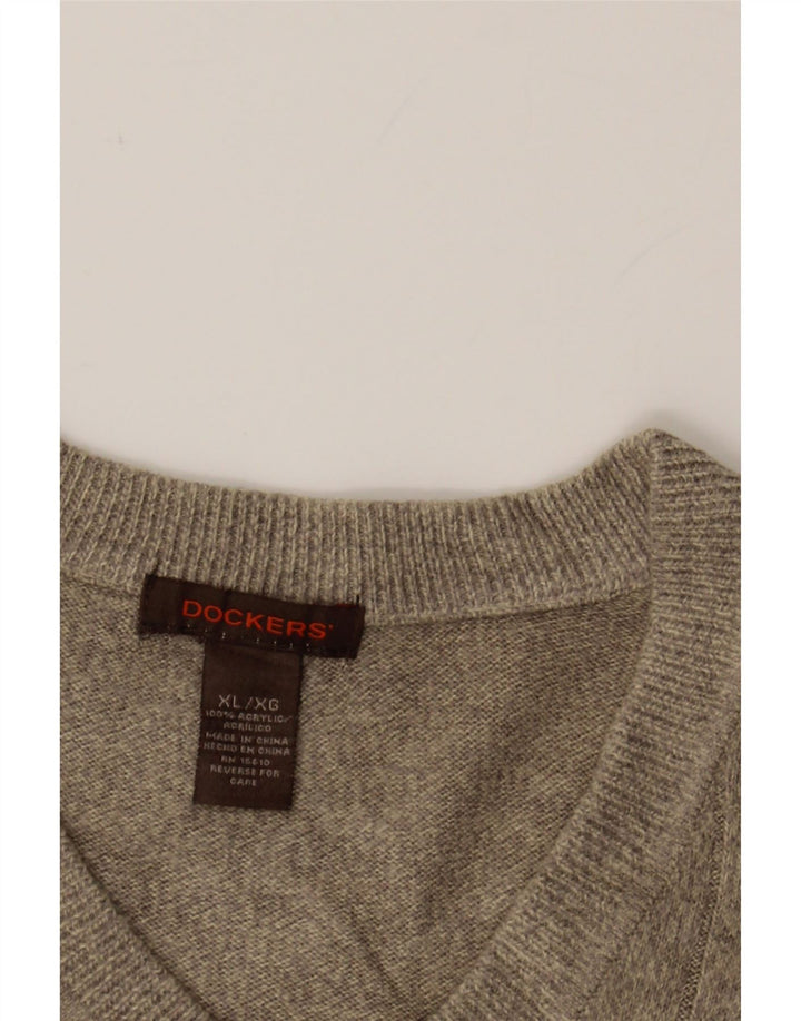 DOCKERS Mens Vest Tank Top XL Grey Acrylic Vintage Dockers and Second-Hand Dockers from Messina Hembry 
