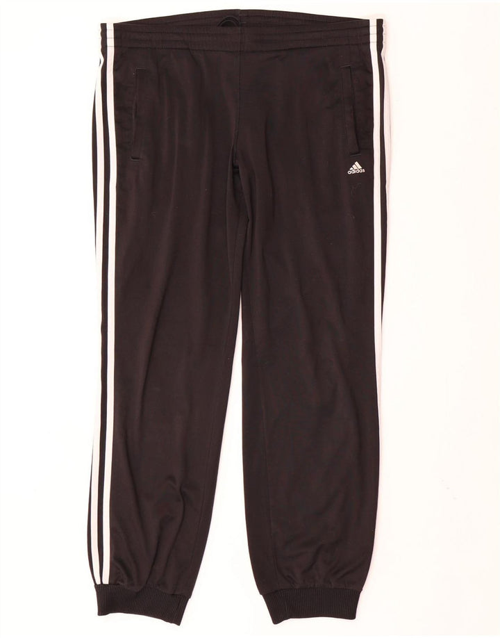 ADIDAS Womens Tracksuit Trousers Joggers UK 12/14 Medium  Black Polyester