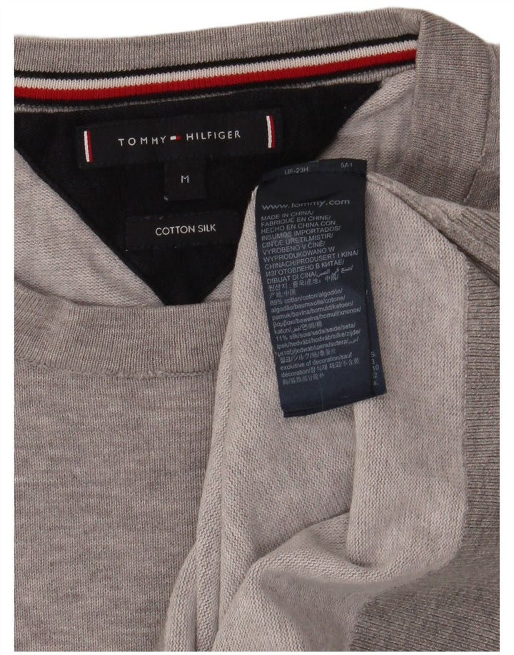 Tommy Hilfiger Mens Crew Neck Jumper Sweater Medium Grey Cotton