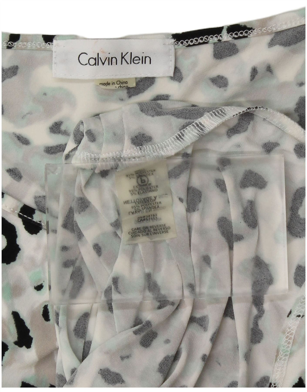 CALVIN KLEIN Womens Vest Top UK 12 Medium Multicoloured Animal Print