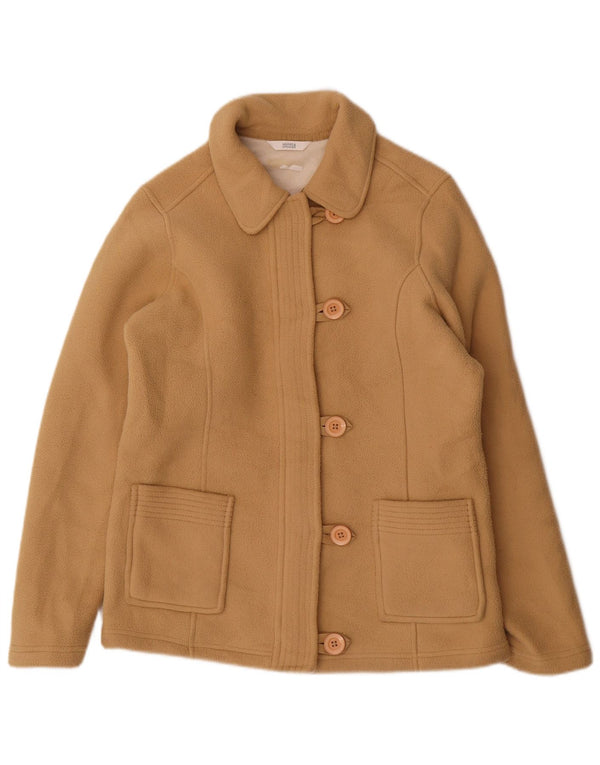 Marks & Spencer Womens Oversized Fleece Jacket UK 10 Small Beige Polyester