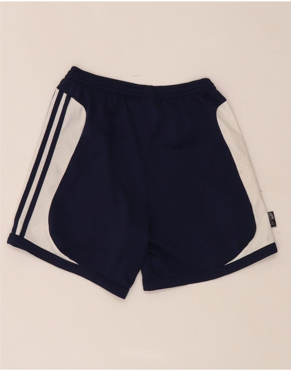 ADIDAS Womens Climalite Sport Shorts UK 12 Medium Navy Blue Colourblock