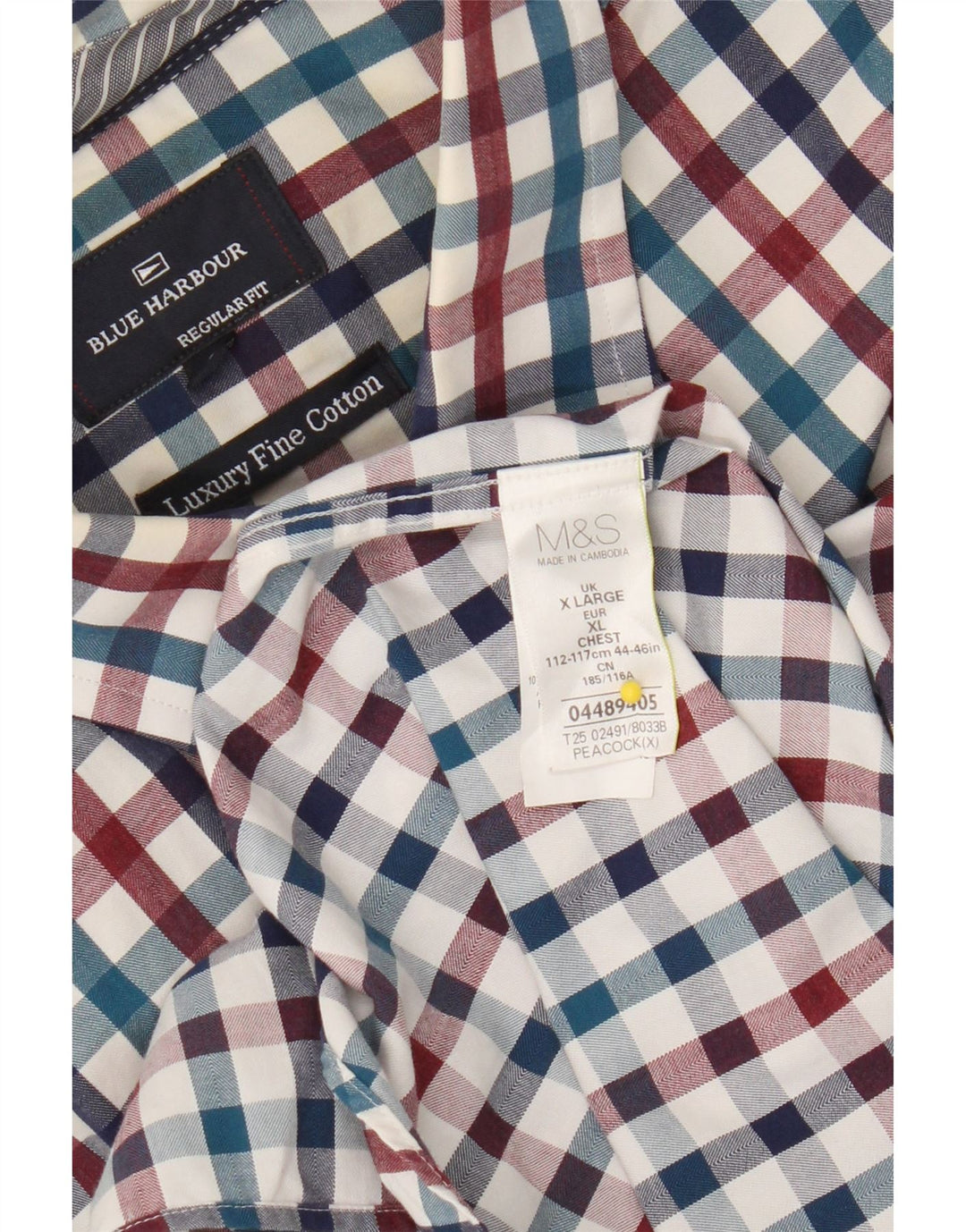 Marks & Spencer Mens Blue Harbour Shirt XL Multicoloured Gingham