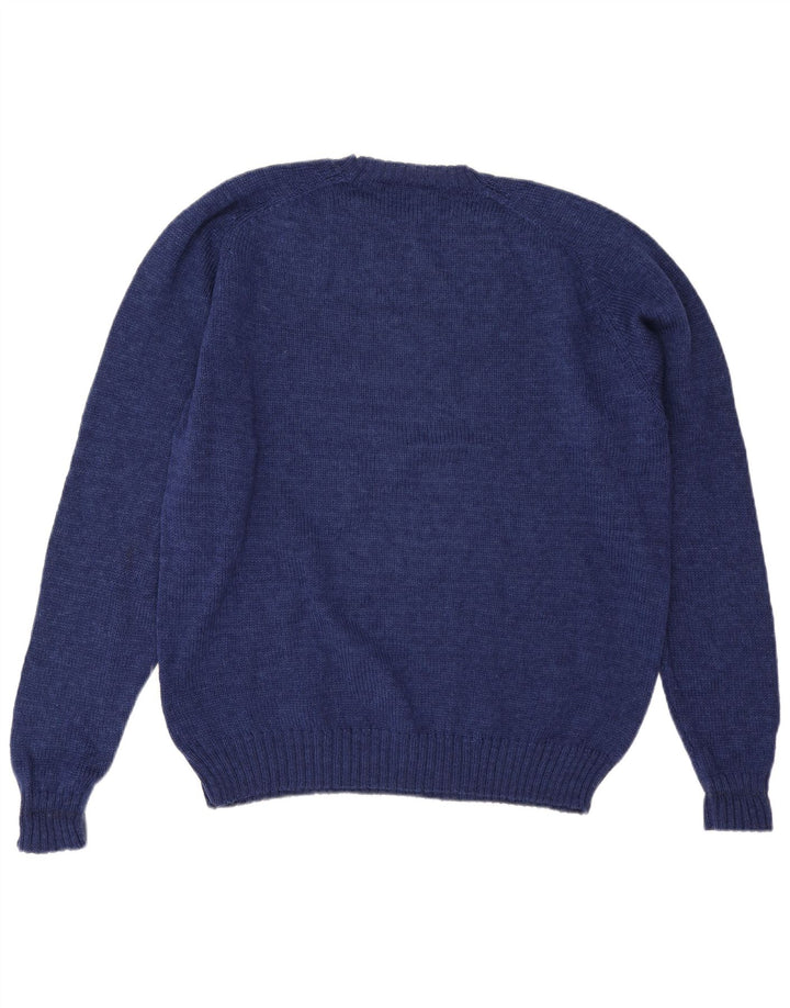 MC Kenzy Mens Crew Neck Jumper Sweater Large Navy Blue New Wool