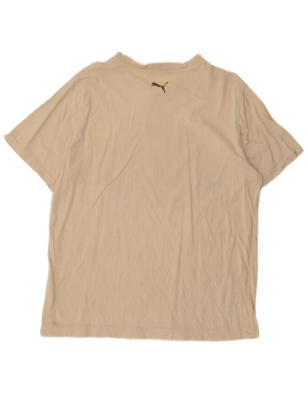 Puma Mens Graphic T-Shirt Top Large Beige