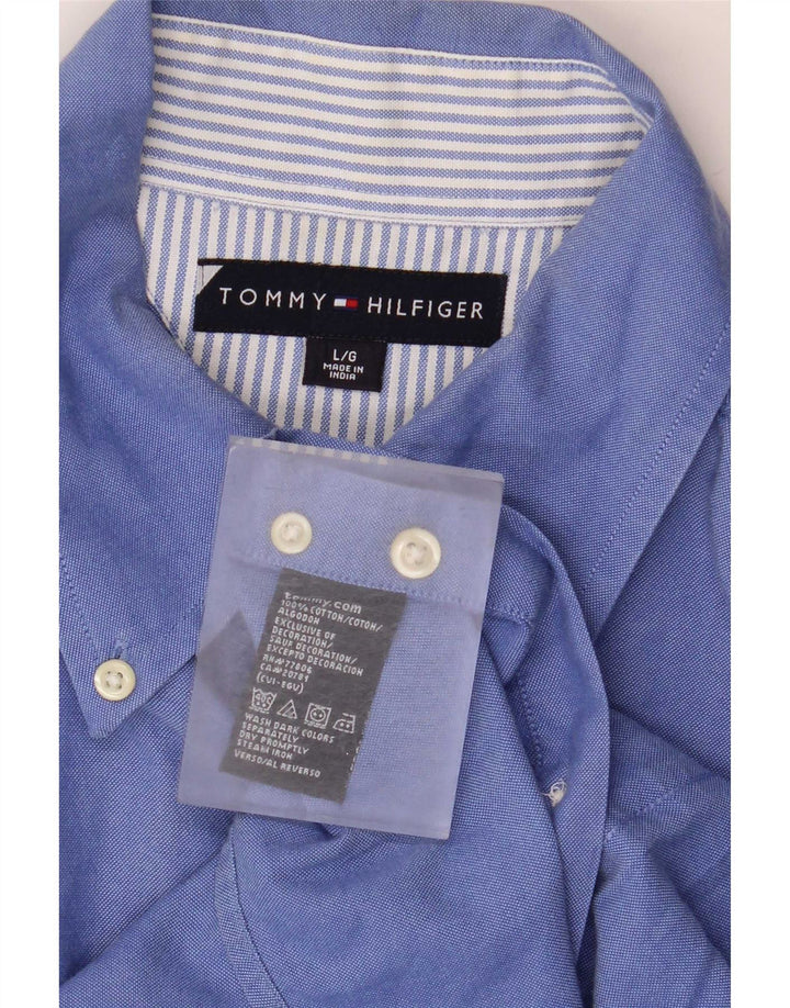 Tommy Hilfiger Mens Shirt Large Blue Cotton