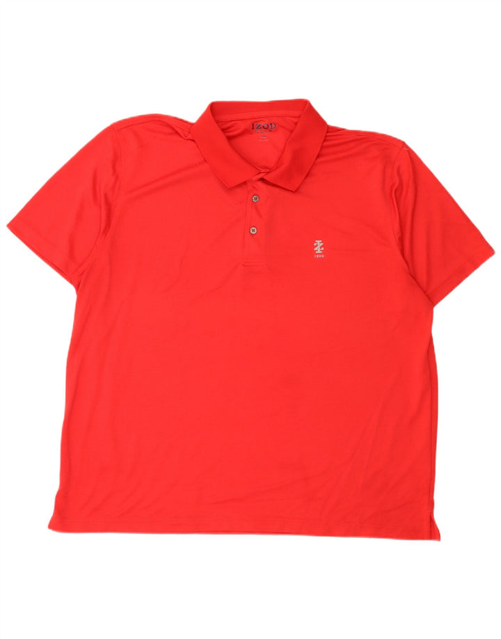 IZOD Mens Polo Shirt 2XL Red Polyester