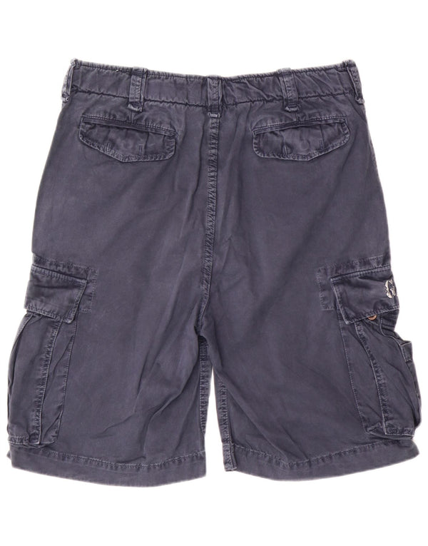 Gaudi Mens Graphic Cargo Shorts IT 50 Large W34  Navy Blue Cotton