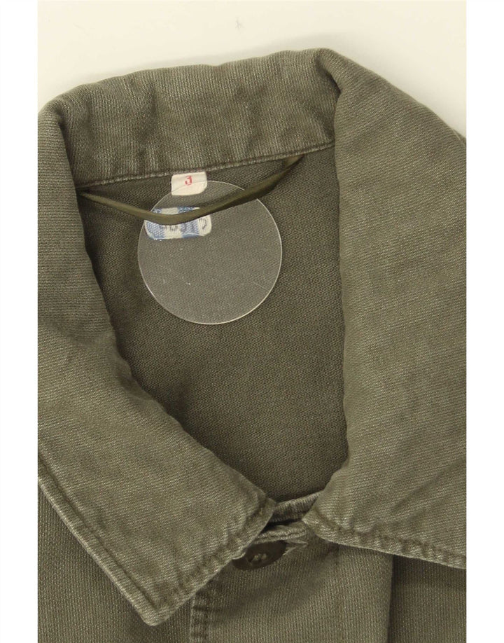 Vintage Mens Military Shirt Small Khaki
