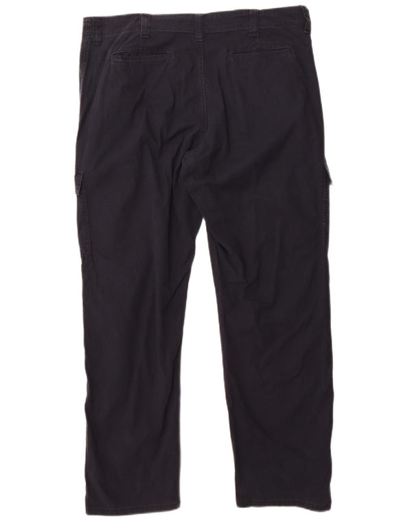 Wrangler Mens Straight Cargo Trousers W38 L32 Navy Blue Cotton