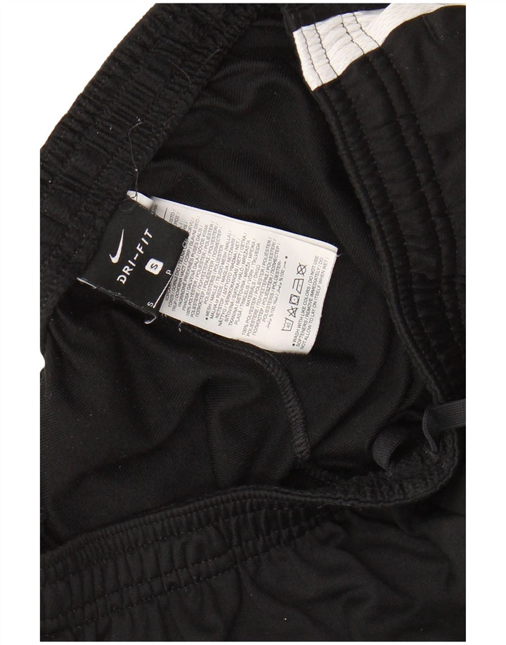 NIKE Mens Dri Fit Tracksuit Trousers Small Black Colourblock Polyester