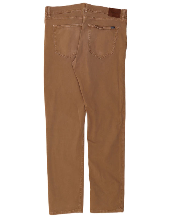 GANT Mens Regular Fit Casual Trousers W38 L34 Brown Cotton
