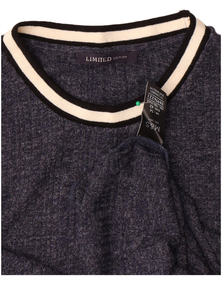 Marks & Spencer Womens T-Shirt Top UK 14 Medium Navy Blue Flecked