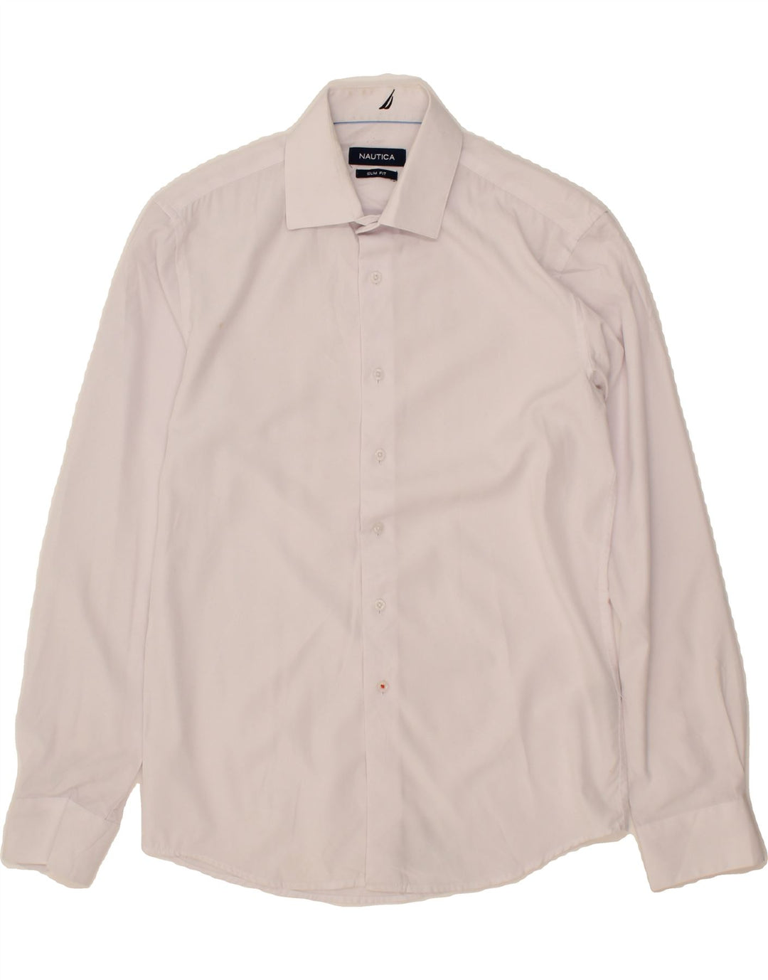 NAUTICA Mens Slim Fit Shirt Size 14 1/2 Small White Polyester Vintage Nautica and Second-Hand Nautica from Messina Hembry 