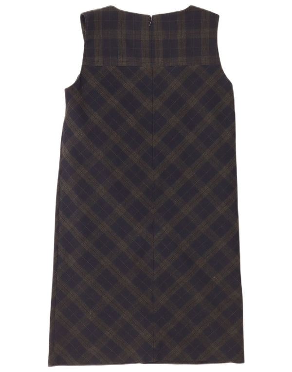 Next Womens Sleeveless Regular Shift Dress UK 10 Small Green Plaid