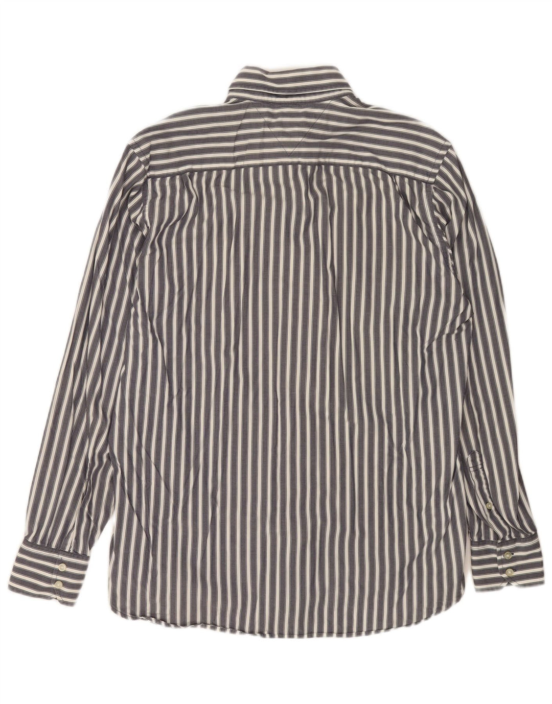 TOMMY HILFIGER Mens Shirt Medium Grey Pinstripe Cotton