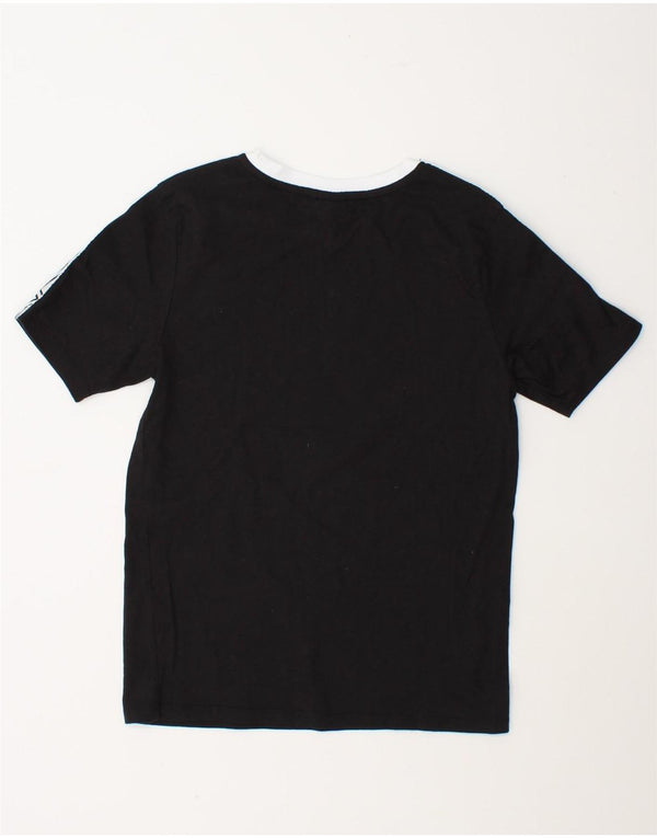 Umbro Womens Graphic T-Shirt Top UK 10 Small Black Colourblock Cotton