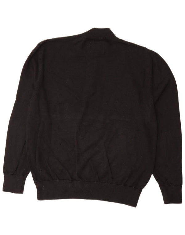 Jack Wills Mens Zip Neck Jumper Sweater XL Black Cotton