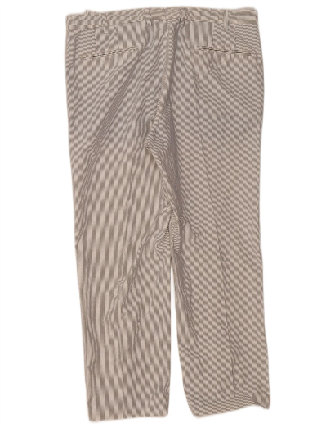 MASSIMO DUTTI Mens Straight Suit Trousers EU 46 XL W36 L27 White Striped