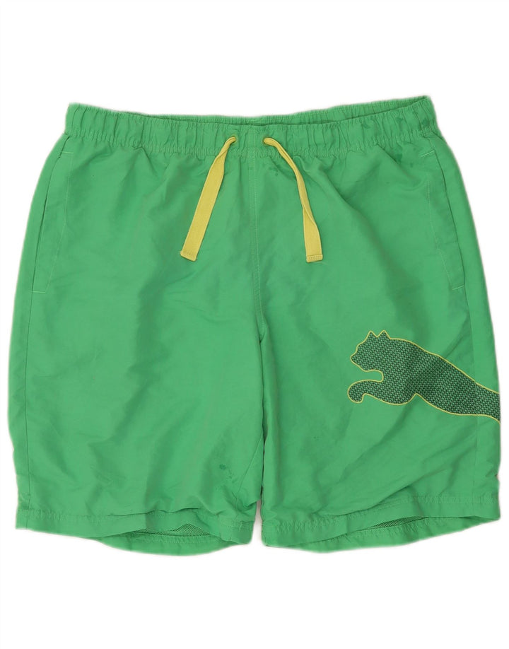 PUMA Mens Graphic Swimming Shorts Large  Green