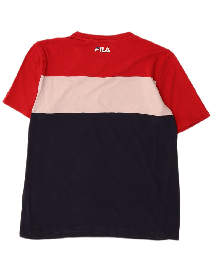 Fila Mens Graphic T-Shirt Top Large Multicoloured Colourblock