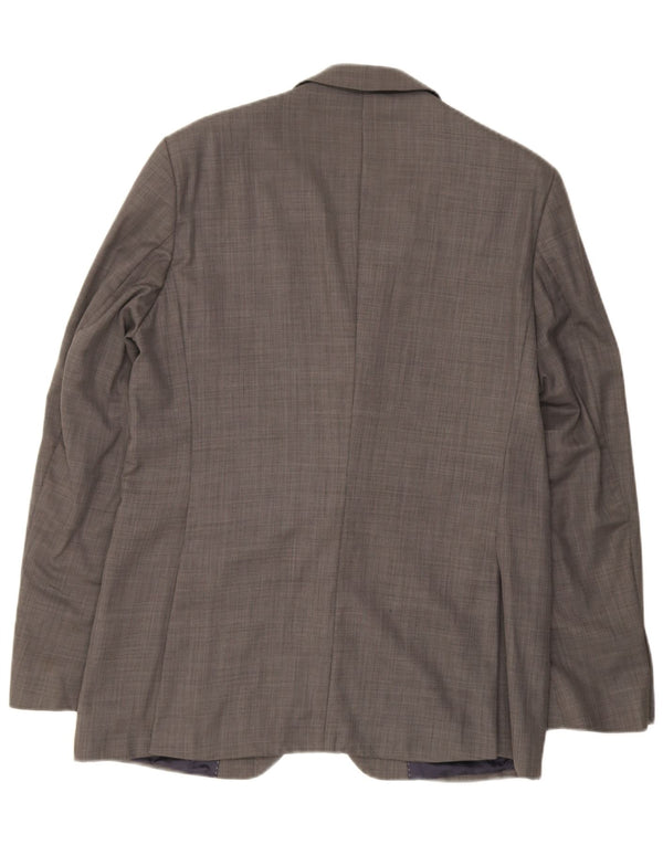 Zara Mens 2 Button Blazer Jacket EU 52 Large Grey Wool