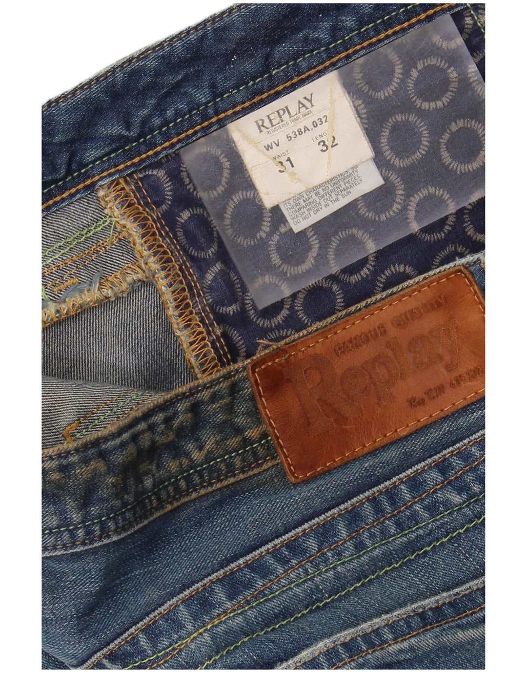 REPLAY Womens Distressed Slim Jeans W31 L32 Blue Cotton