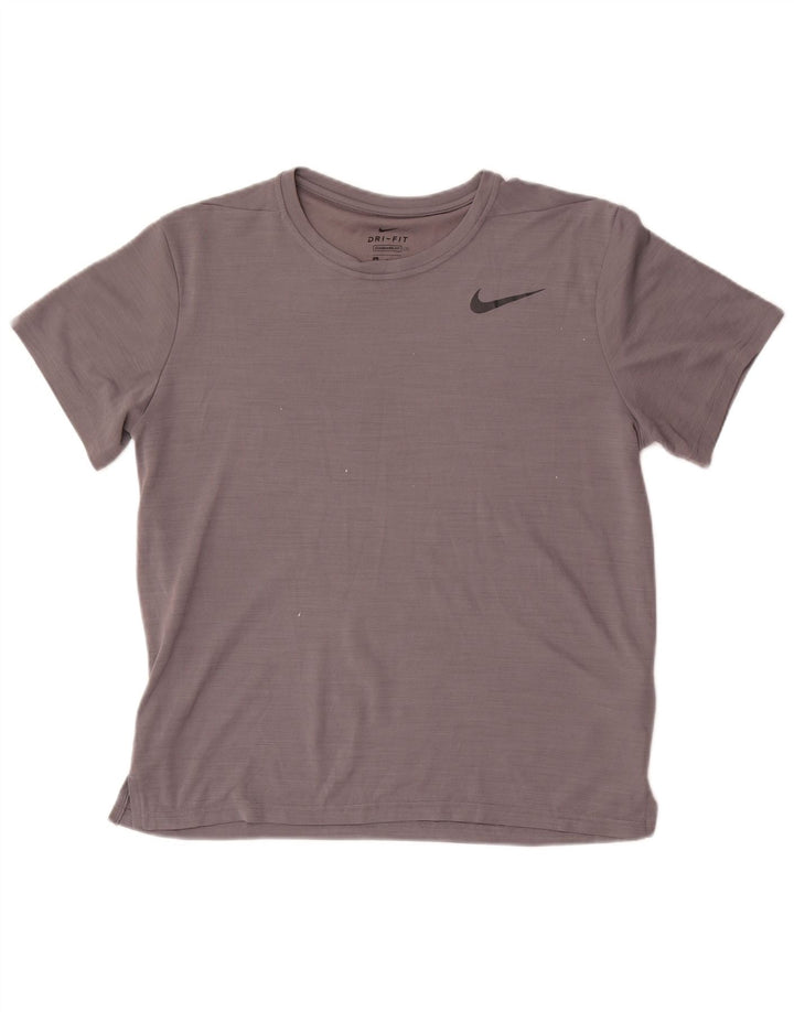 Nike Mens Dri Fit Standard Fit T-Shirt Top Medium Grey Polyester