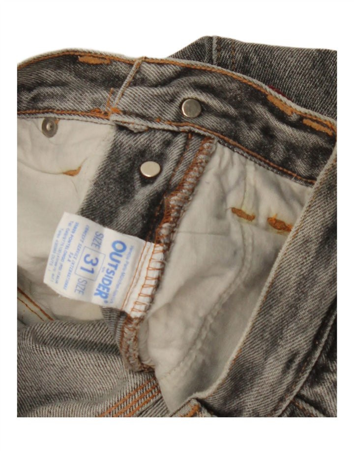 OUTSIDER Mens Tapered Jeans W31 L27 Grey Cotton