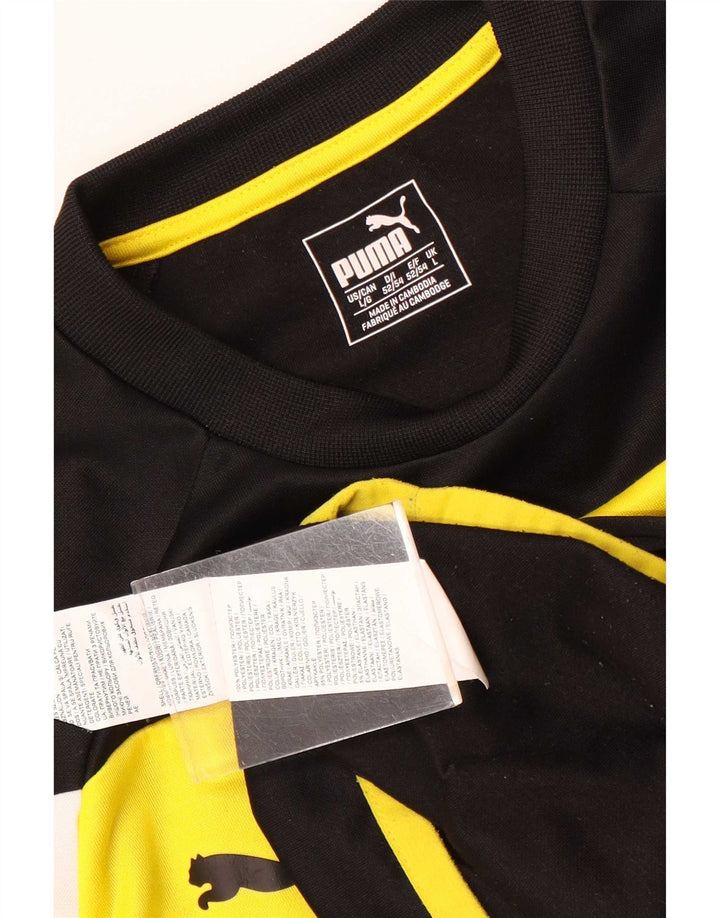 Puma Mens Top Long Sleeve Large Black Colourblock Polyester