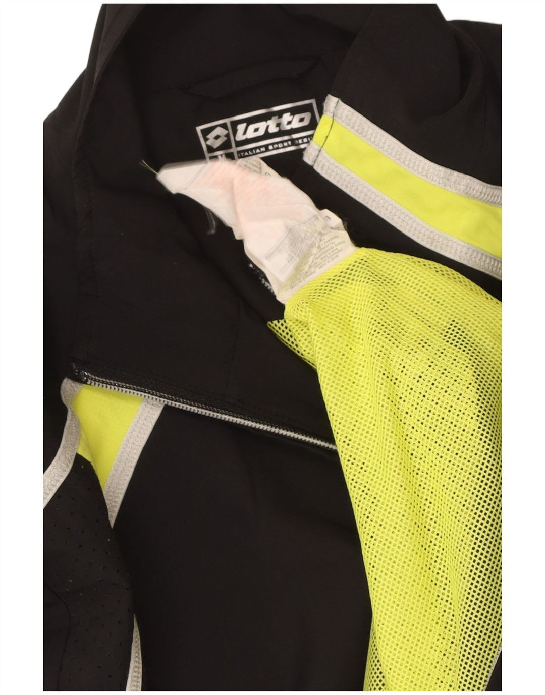 LOTTO Mens Tracksuit Top Jacket Medium Black Colourblock Polyester