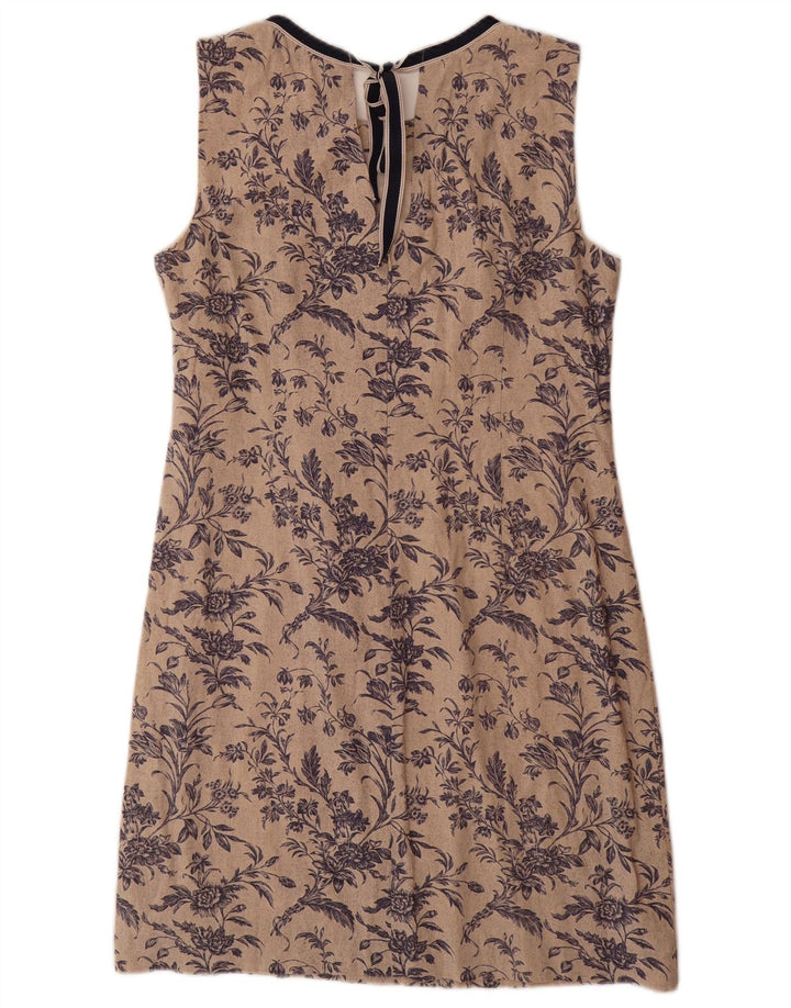 LAURA ASHLEY Womens Sleeveless Sheath Dress UK 14 Large  Beige Floral