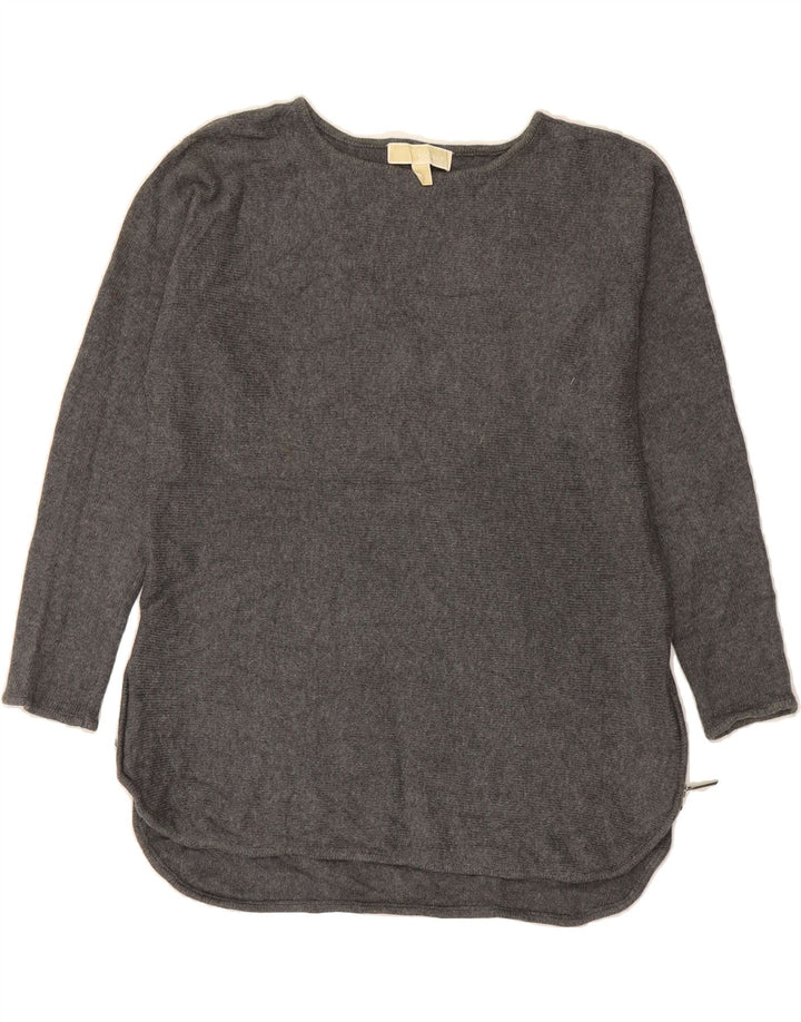 MICHAEL KORS Womens Boat Neck Jumper Sweater UK 14 Medium Grey Vintage Michael Kors and Second-Hand Michael Kors from Messina Hembry 
