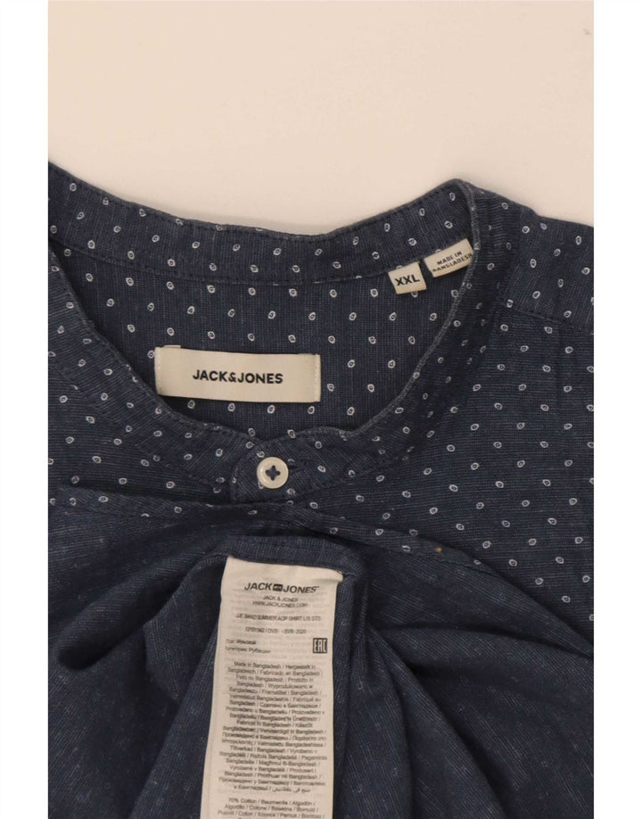 Jack & Jones Mens Shirt 2XL Blue Spotted Cotton